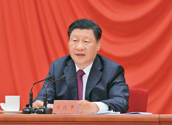 2022年5月10日，庆祝中国共产主义青年团成立100周年大会在北京人民大会堂隆重举行。中共中央总书记、国家主席、中央军委主席习近平在大会上发表重要讲话。 新华社记者 岳月伟/摄